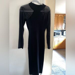 Body on dress with mesh top/sleeves